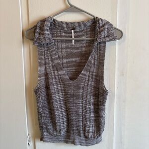 Free People Charcoal Knit Tank Top